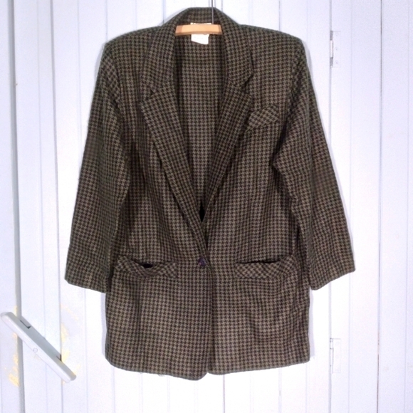 VINTAGE houndstooth blazer - Picture 1 of 6